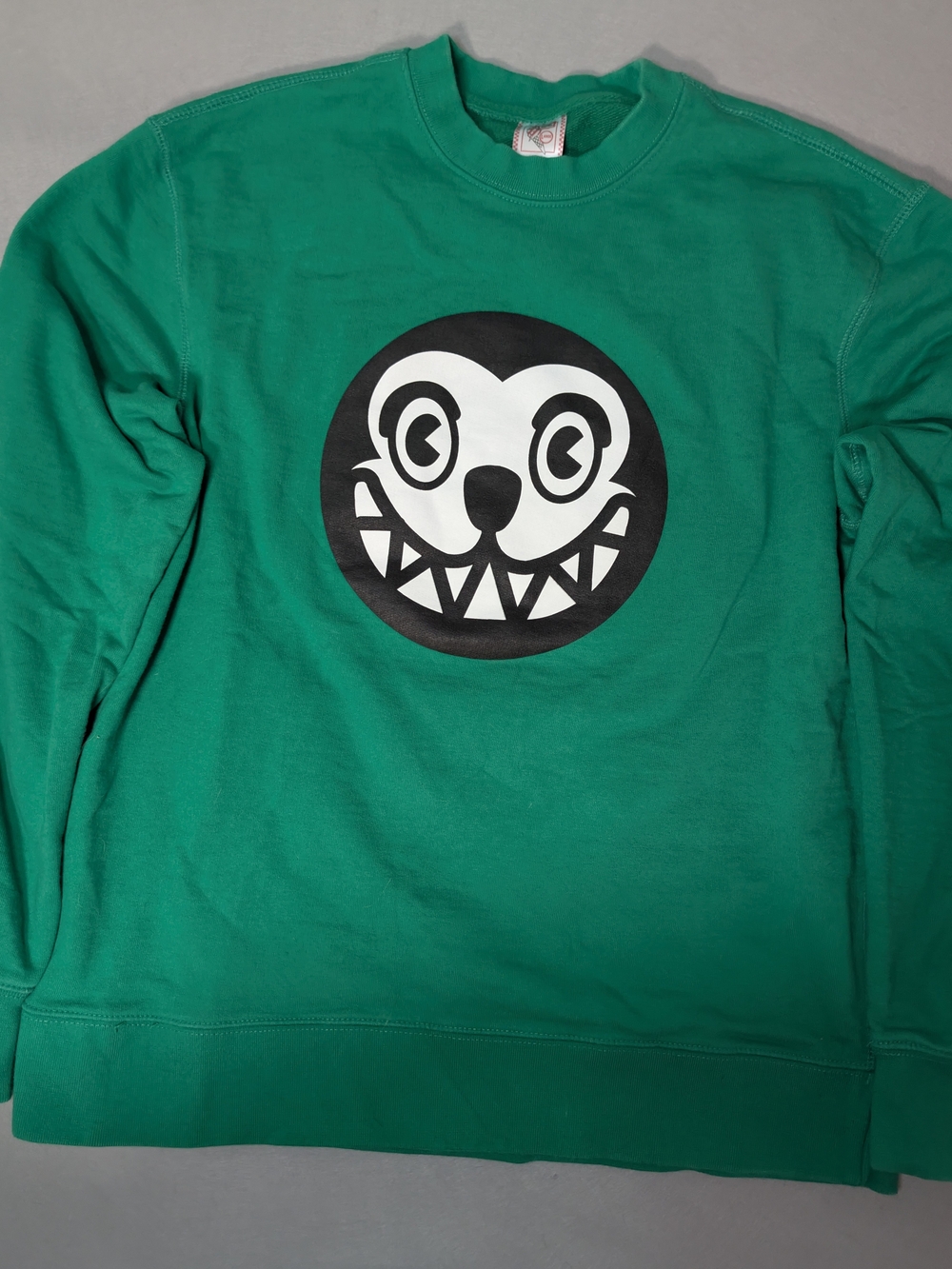 billionaire boys club pharrell ice cream dog face Green sweatshirt, L